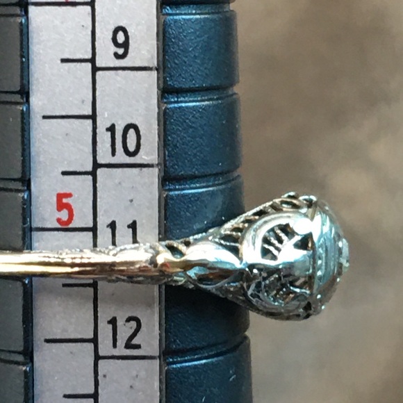 14k white gold filigree ring - Picture 11 of 15